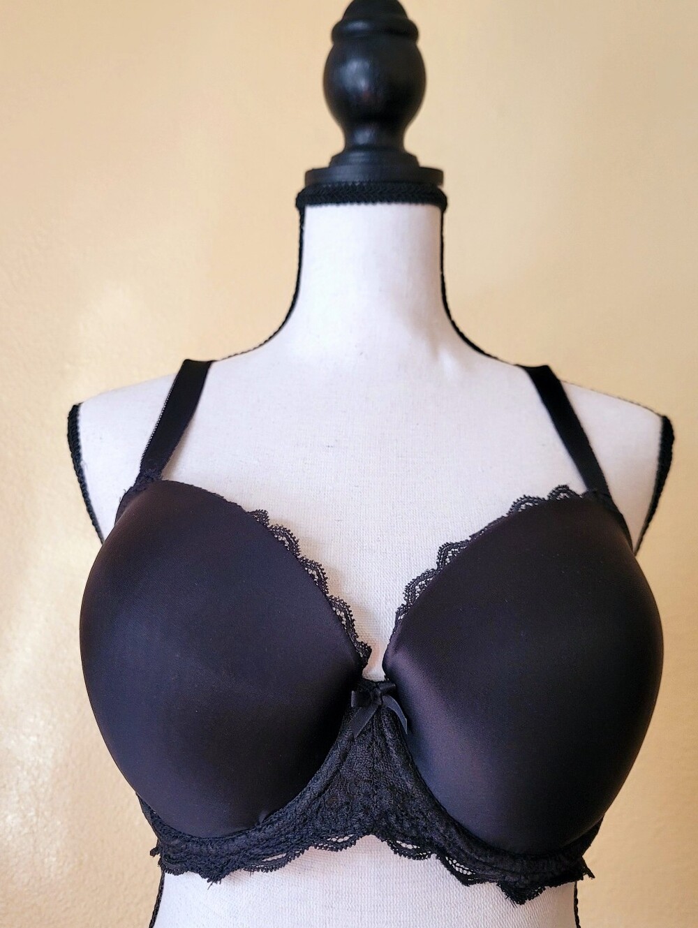 VS Victoria's Secret Dream Angels Lightly Lined Lace Demi Bra 34DDD Sexy Black - Picture 3 of 13